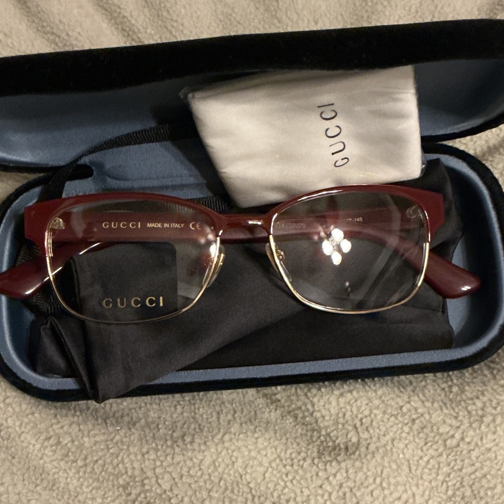 Gucci Red and Gold Women's Glasses